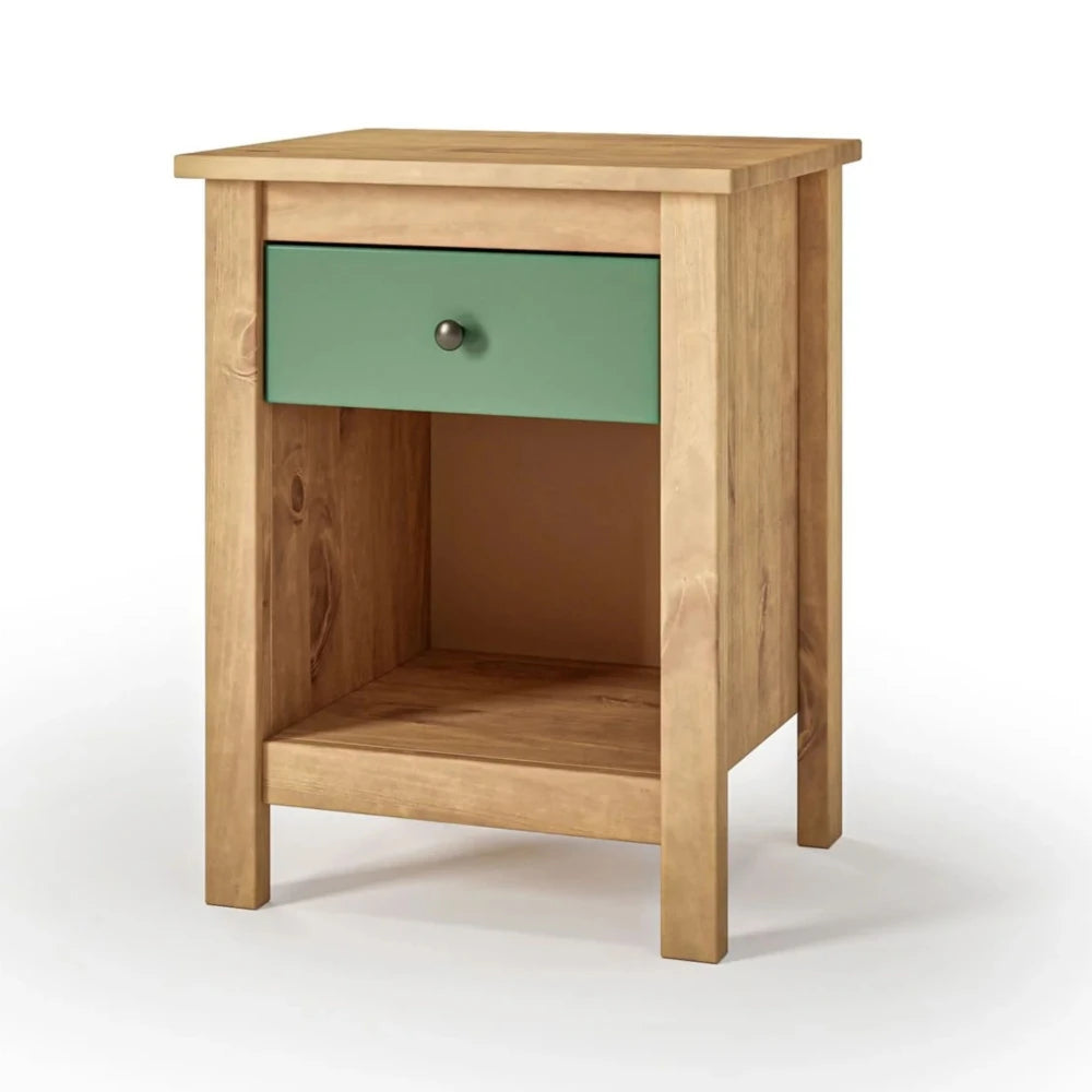 Mesa de Luz 1 Cajón 1 Nicho - Línea Maden - Verde