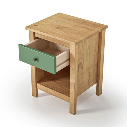 Mesa de Luz 1 Cajón 1 Nicho - Línea Maden - Verde