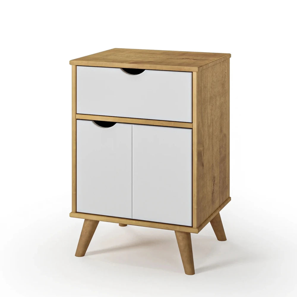 Mesa de luz 1 Cajón 1 Puerta - Linea Berlín - Blanco
