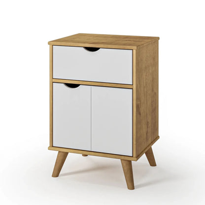 Mesa de luz 1 Cajón 1 Puerta - Linea Berlín - Blanco