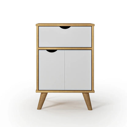 Mesa de luz 1 Cajón 1 Puerta - Linea Berlín - Blanco