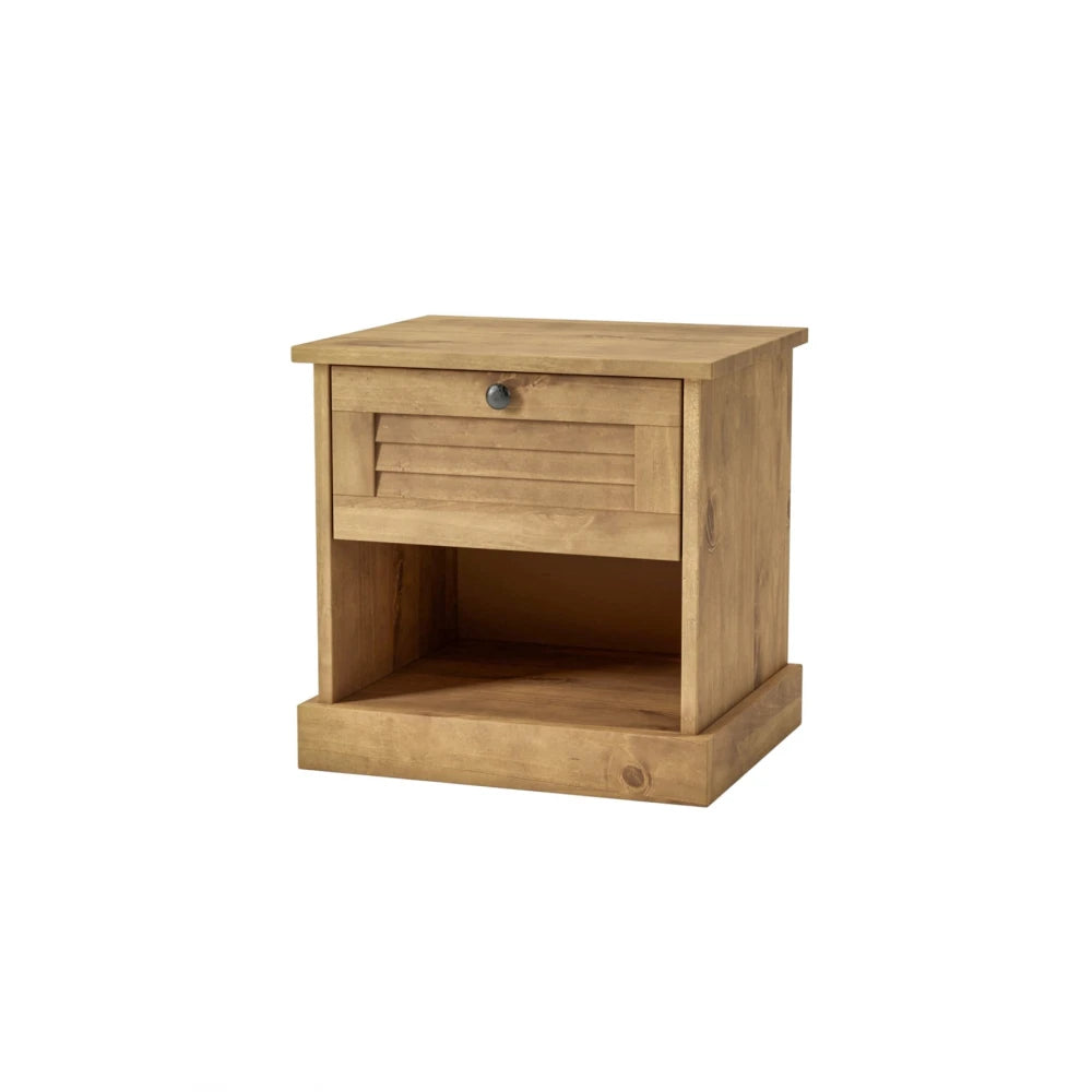 Mesa de Luz - 1 Cajon - 1 Estante - Línea Oslo - Natural