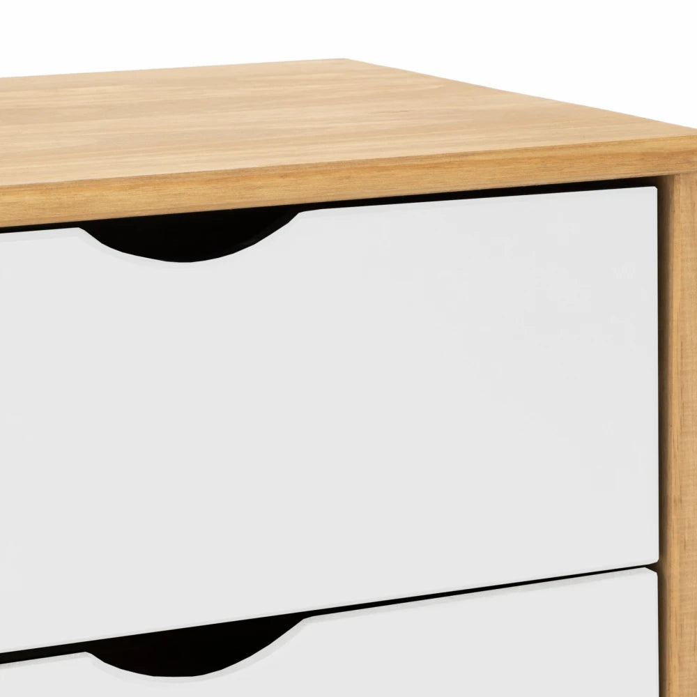 Mesa de luz 2 Cajónes - Linea Berlín - Blanco