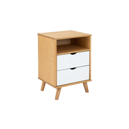 Mesa De Luz 2 Cajones Nicho - Linea Berlín - Blanco