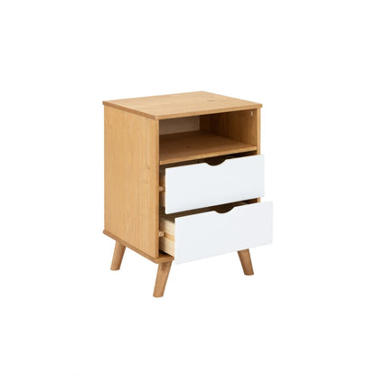 Mesa De Luz 2 Cajones Nicho - Linea Berlín - Blanco