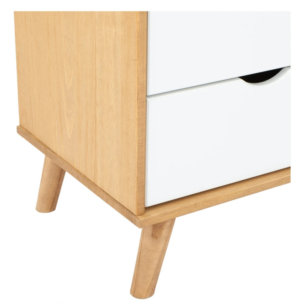Mesa De Luz 2 Cajones Nicho - Linea Berlín - Blanco
