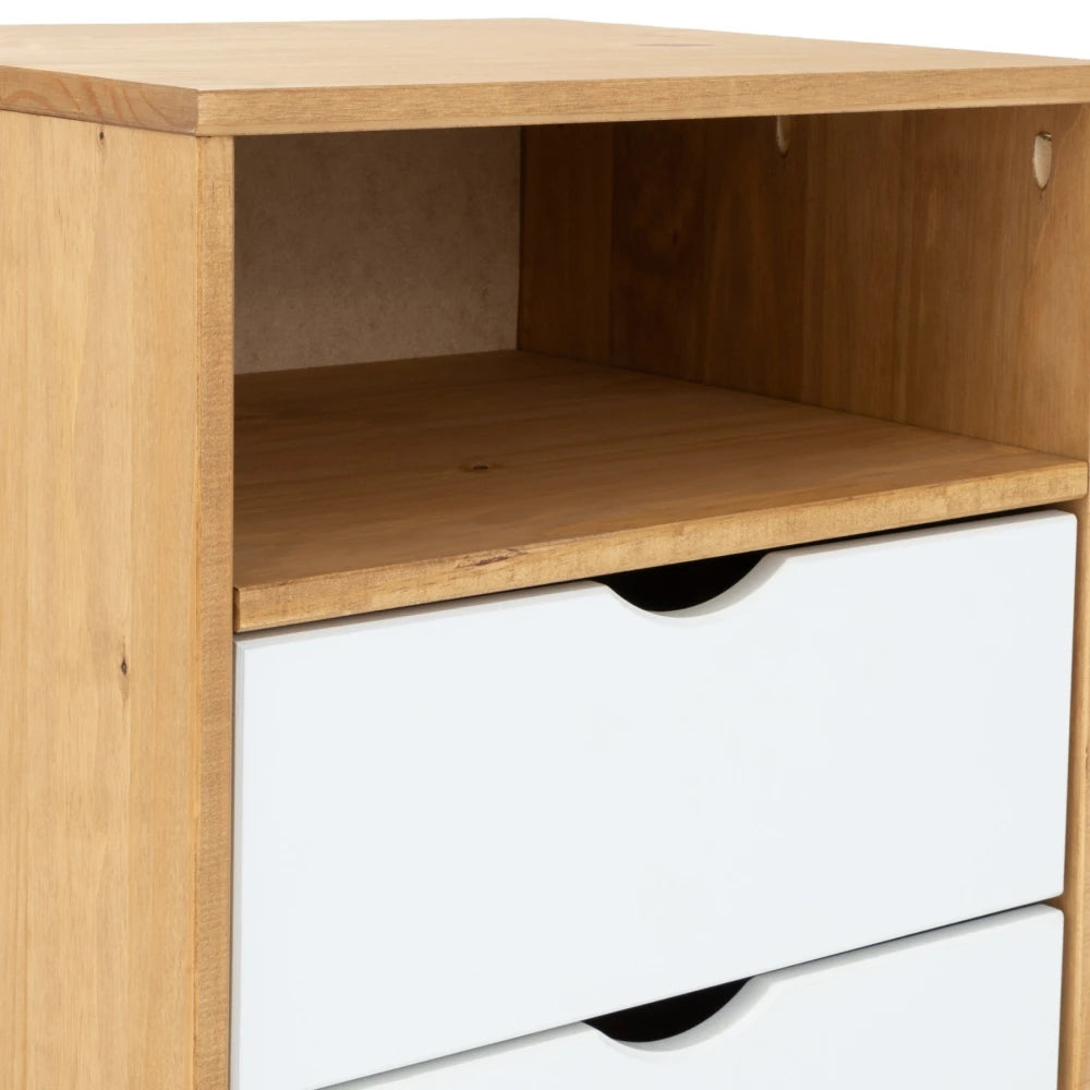 Mesa De Luz 2 Cajones Nicho - Linea Berlín - Blanco