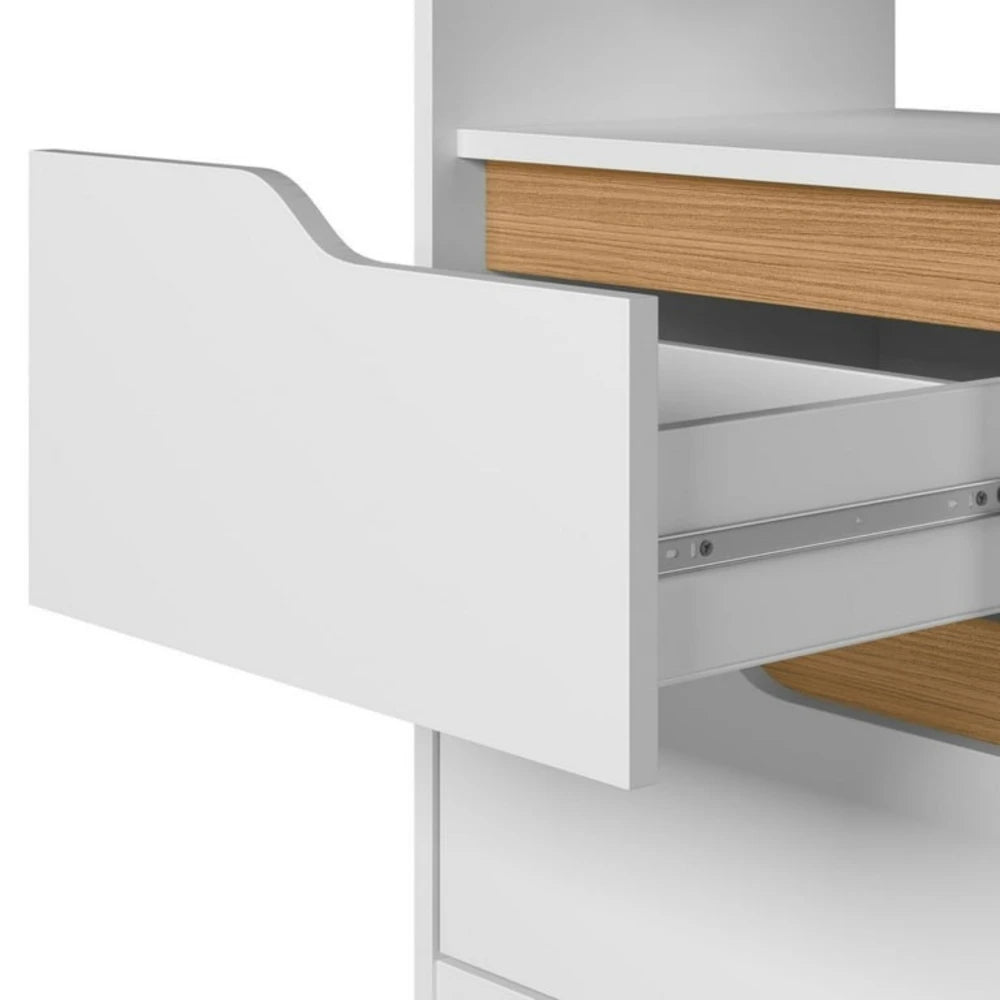 Mesa de Luz 2 Cajones - Línea Fit - Blanco