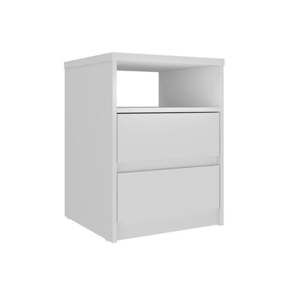 Mesa de Luz 2 Cajones - Línea Clara - Blanco