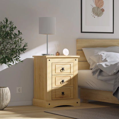 Mesa de luz 3 cajones - Línea Monterrey - Natural