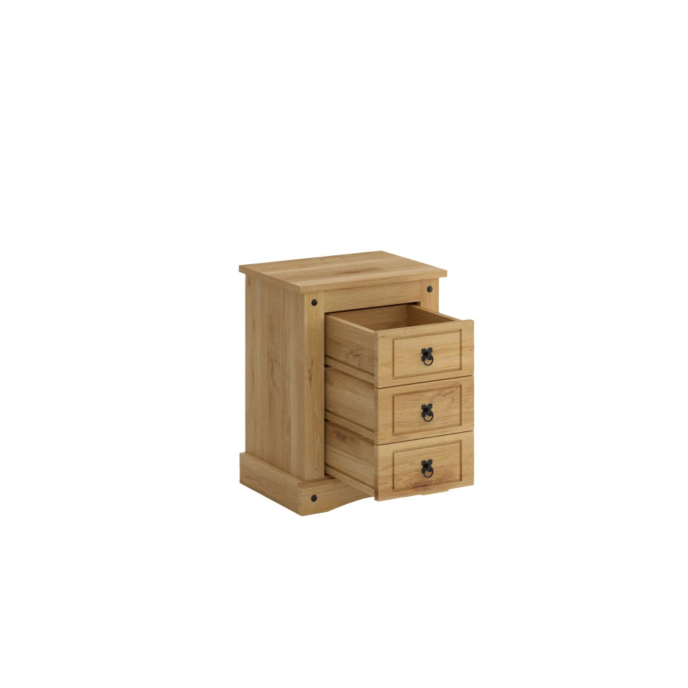 Mesa de luz 3 cajones - Línea Monterrey - Natural