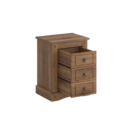 Mesa de luz 3 cajones - Línea Monterrey - Nogal