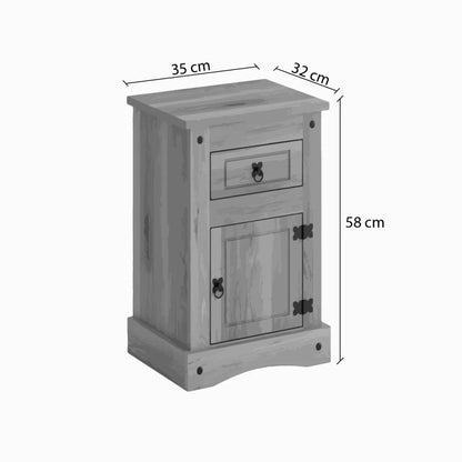 Mesa de luz 1 puerta 1 cajón - Eco - Línea Monterrey - Nogal