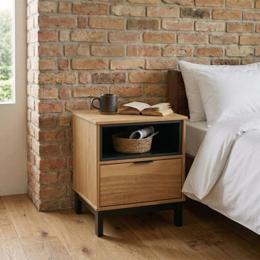 Mesa De Luz Madera 1 Cajon Línea Denver