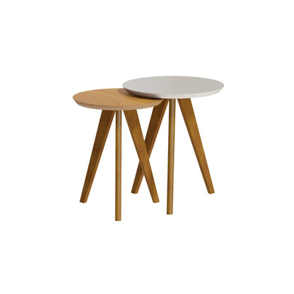 Mesa Lateral Conjunto - Línea Nevada - Blanco/Natural