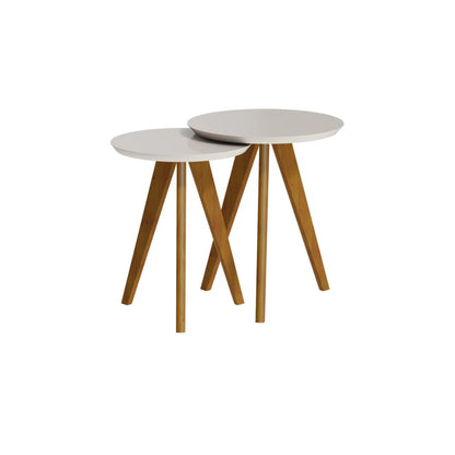 Mesa Lateral Conjunto - Línea Nevada - Blanco/Natural