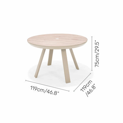 Mesa redonda de Patio Diámetro 119cm - Urbanite - Beige