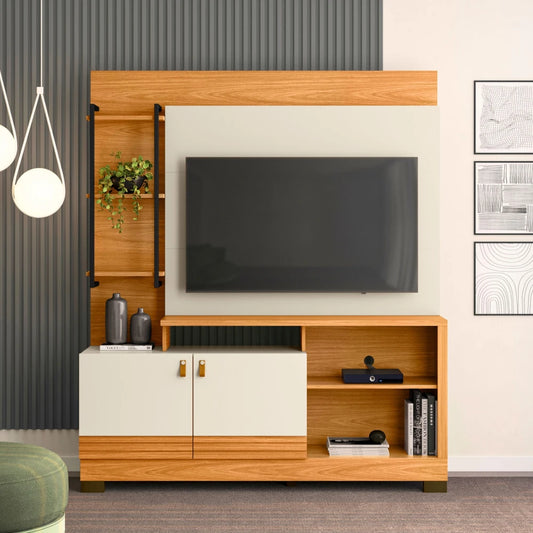 Modular para Tv Alagoas Nature/Blanco - Línea Haus