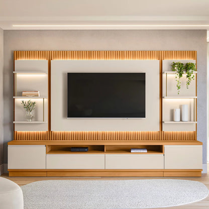 Modular para Tv San Paulo Rack + Panel 2 Laterales - Línea Haus
