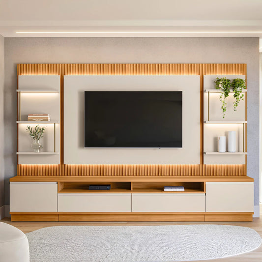 Modular para Tv San Paulo Rack + Panel 2 Laterales - Línea Haus