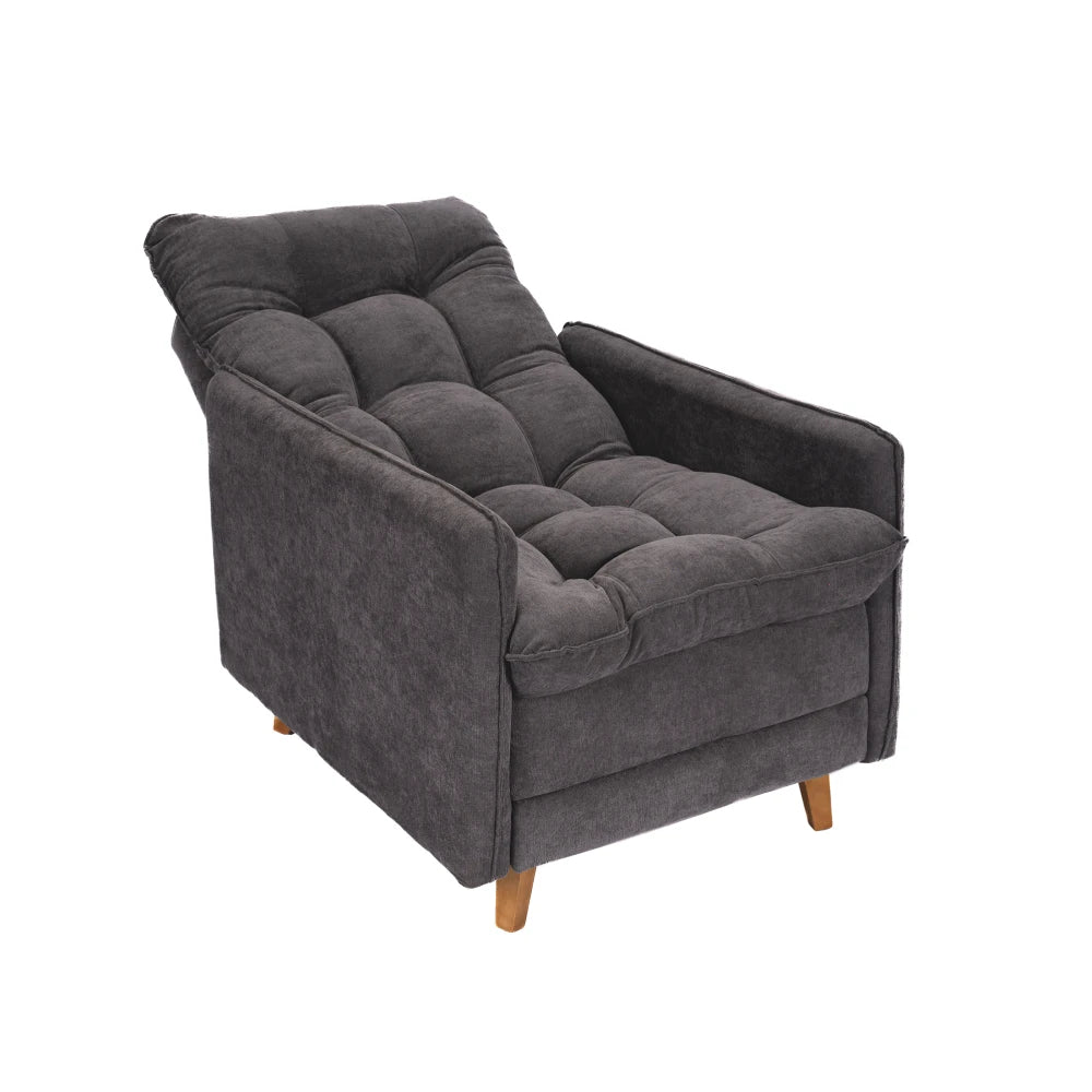 Poltrona reclinable Con Puff - Luxor - Gris