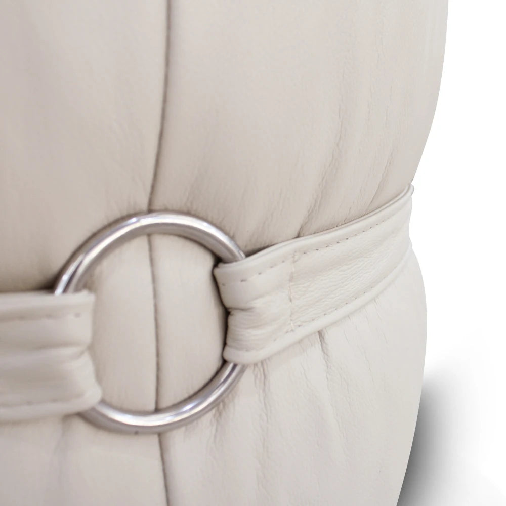 Puff 100% Cuero - Mia - Beige
