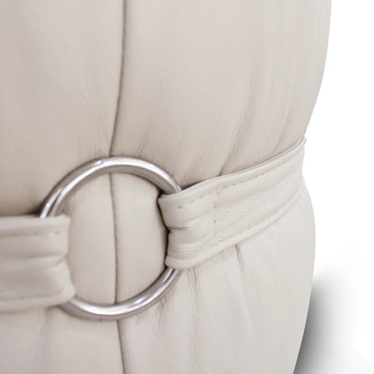 Puff 100% Cuero - Mia - Beige