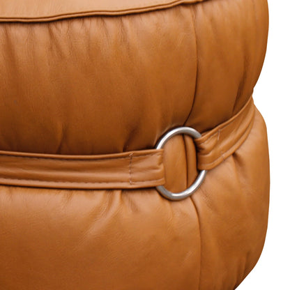 Puff 100% Cuero - Mia - Naranja