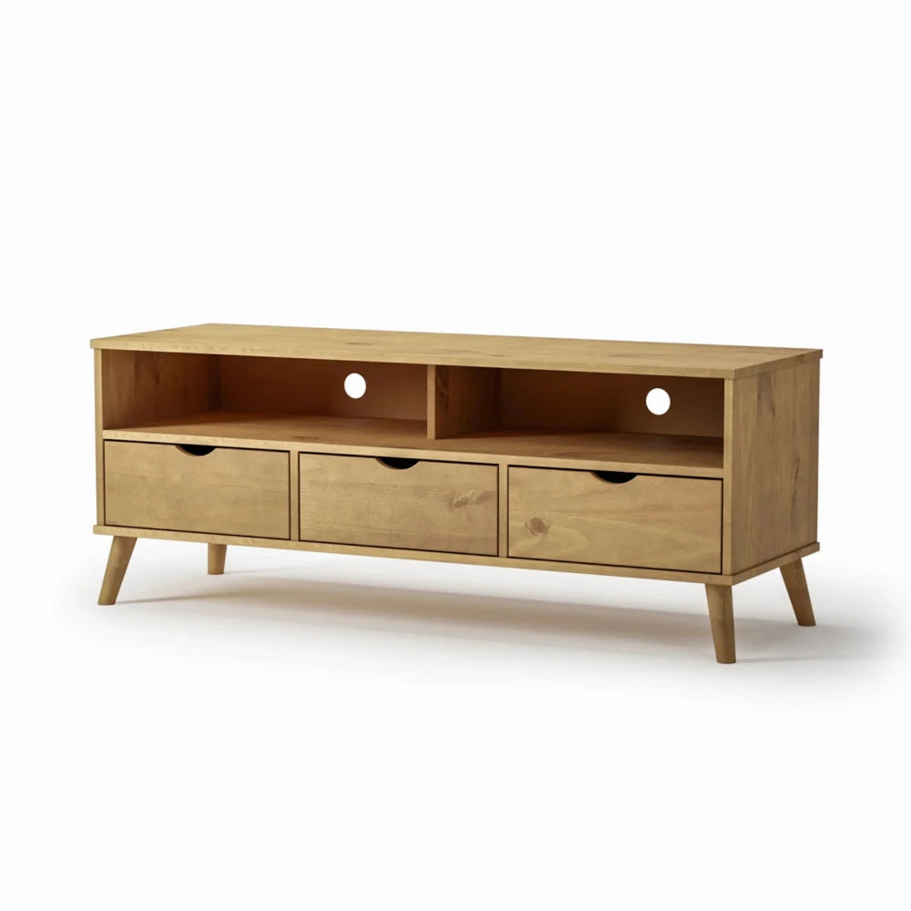 Rack de TV 3 Cajones Madera - Línea Berlin - Marrón