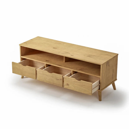 Rack de TV 3 Cajones Madera - Línea Berlin - Marrón