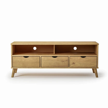 Rack de TV 3 Cajones Madera - Línea Berlin - Marrón