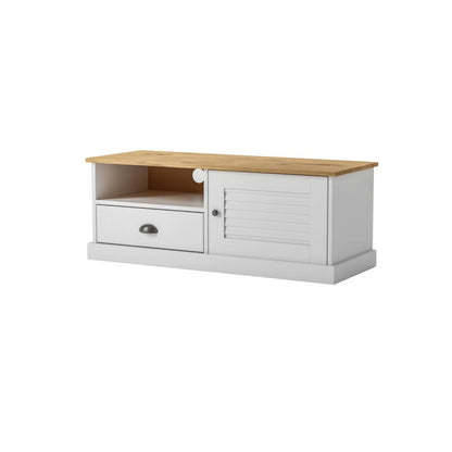 Rack de TV - 1 Puerta - 1 Cajón - Línea Oslo - Blanco