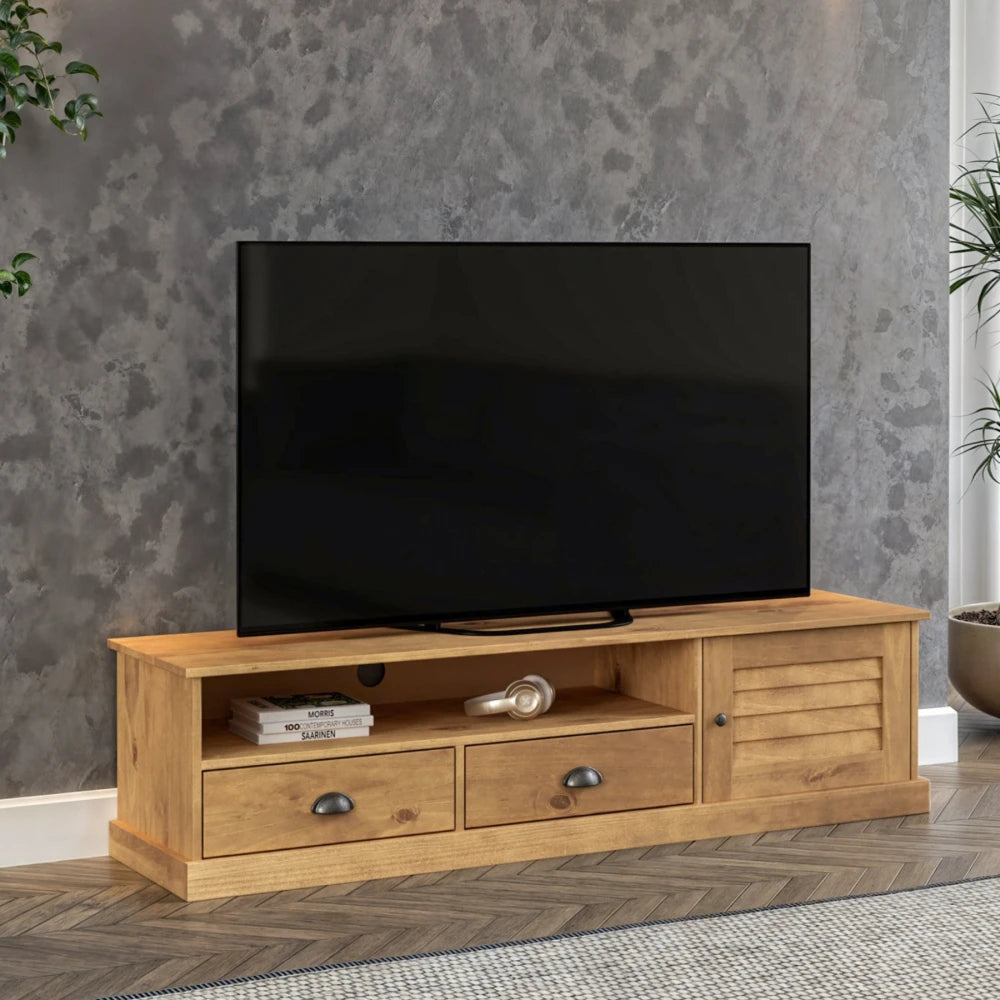 Rack de TV - 1 Puerta - 2 Cajones - Línea Oslo - Natural