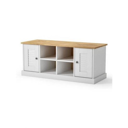 Rack de tv - 2 Puertas - 2 Estantes - Línea Oslo - Blanco