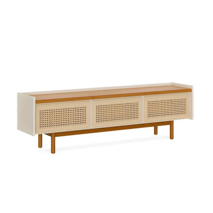 Rack de TV Dune Rattan 1.8 - Línea Nevada - Blanco/Natural