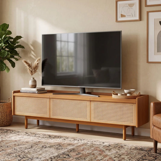 Rack de TV Dune Rattan 2.2 - Línea Nevada - Marrón