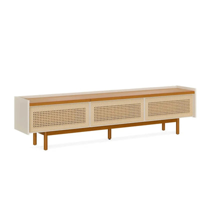 Rack de TV Dune Rattan 2.2 - Línea Nevada - Blanco/Natural