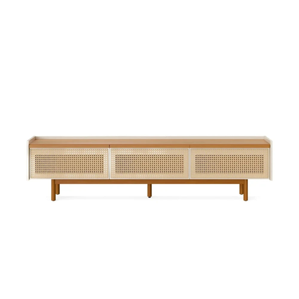 Rack de TV Dune Rattan 2.2 - Línea Nevada - Blanco/Natural