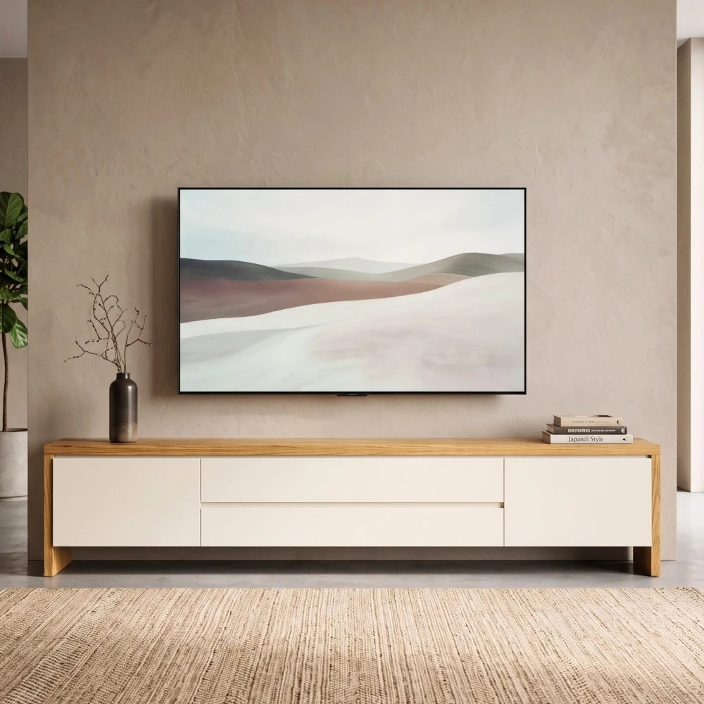 Rack de TV NORD 2.2 - Linea Nevada - Off White / Cinamomo