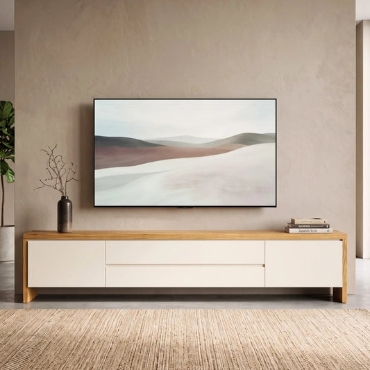 Rack de TV NORD 2.2 - Linea Nevada - Off White / Cinamomo