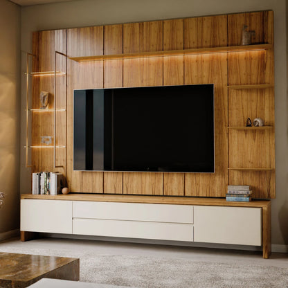 Rack de TV NORD 2.2 - Linea Nevada - Off White / Cinamomo