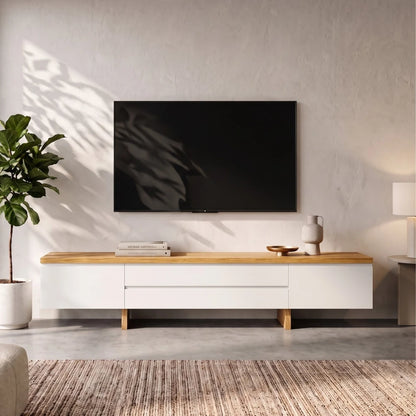 Rack de TV SUD 2.2 - Linea Nevada - Off White / Cinamomo