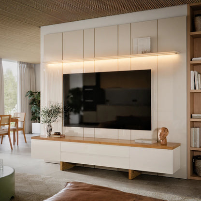 Rack de TV SUD 2.2 - Linea Nevada - Off White / Cinamomo