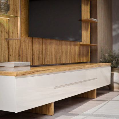 Rack de TV SUD 2.2 - Linea Nevada - Off White / Cinamomo