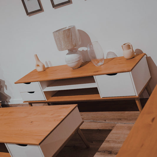 Rack Línea Praga - Roble/Blanco