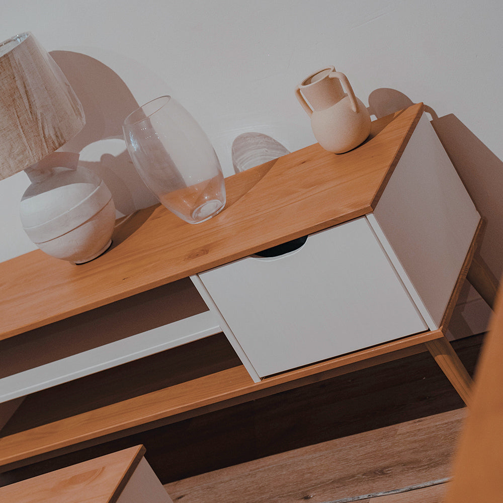 Rack Línea Praga - Roble/Blanco