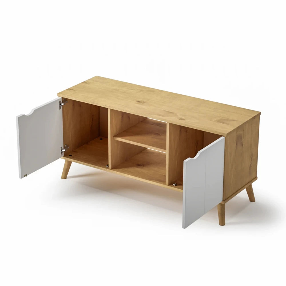 Rack para TV 2 Puertas - Línea Berlin - Blanco