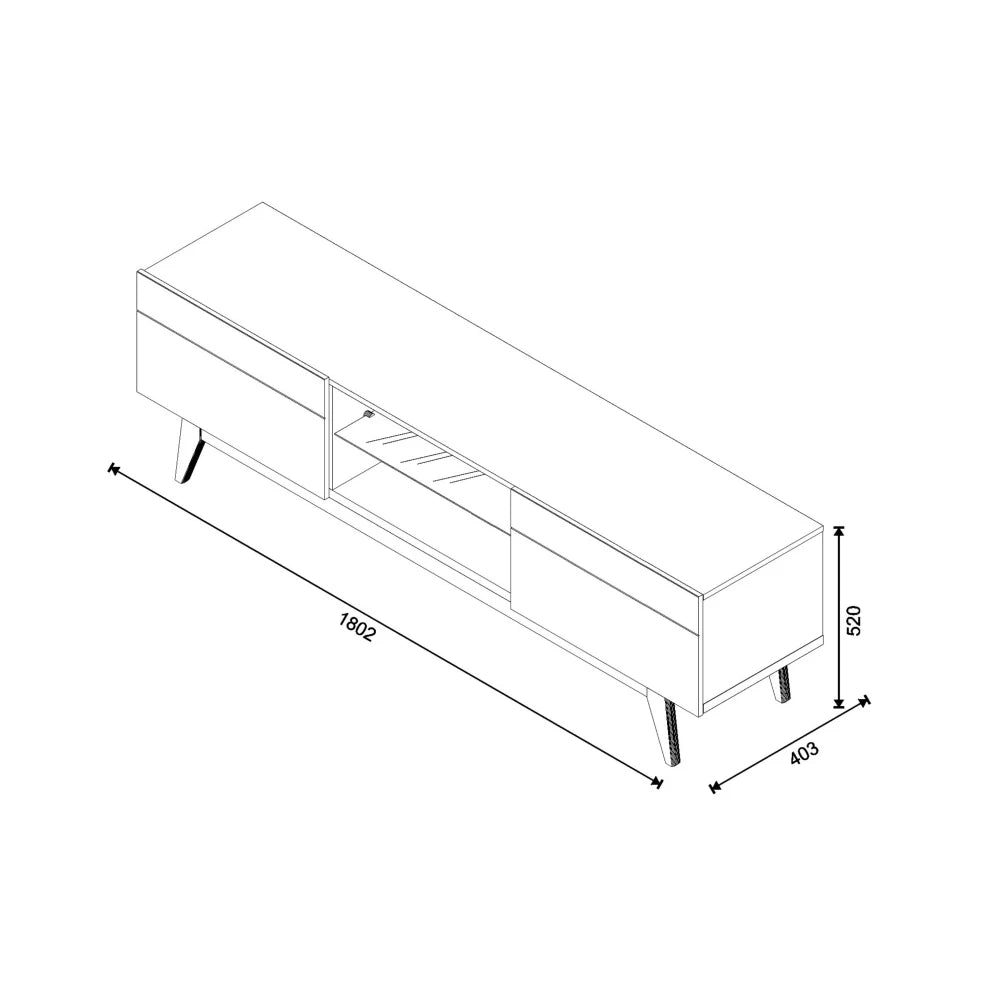 Rack para TV 1.8 - 2C Blanco Línea Nevada