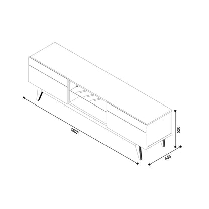 Rack para TV 1.8 - 2C Blanco Línea Nevada