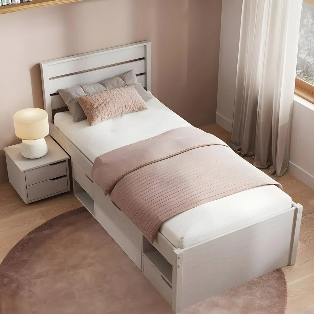 Respaldo 1 Plaza Madera maciza - Funcional - Blanco